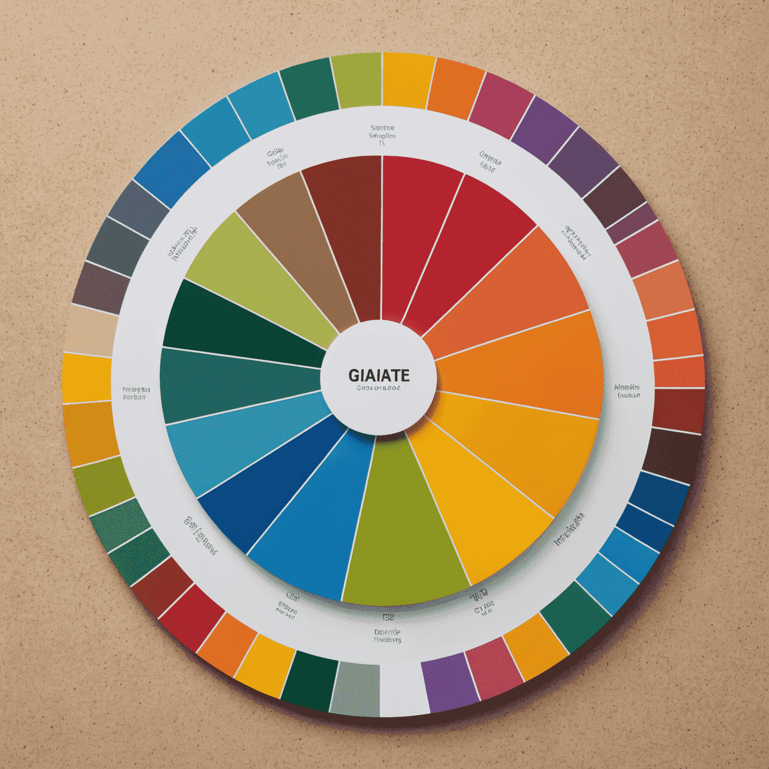 Imagen que muestra una rueda de color y muestras de diferentes esquemas de color utilizados en diseño web